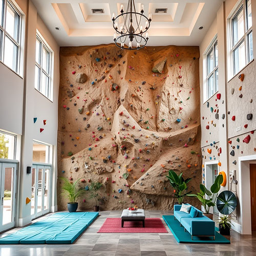 Foyer rock wall