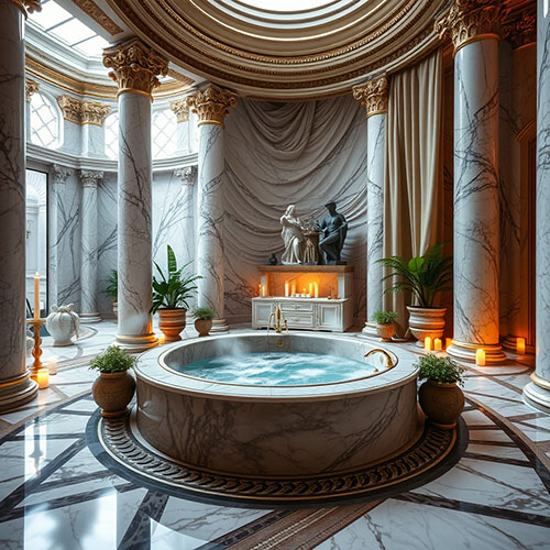 Master bath as roman spa